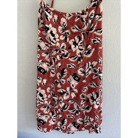 Free People Bring it Back Rust Red Floral Mini Slip Dress Open Back Strappy M - Picture 4 of 8